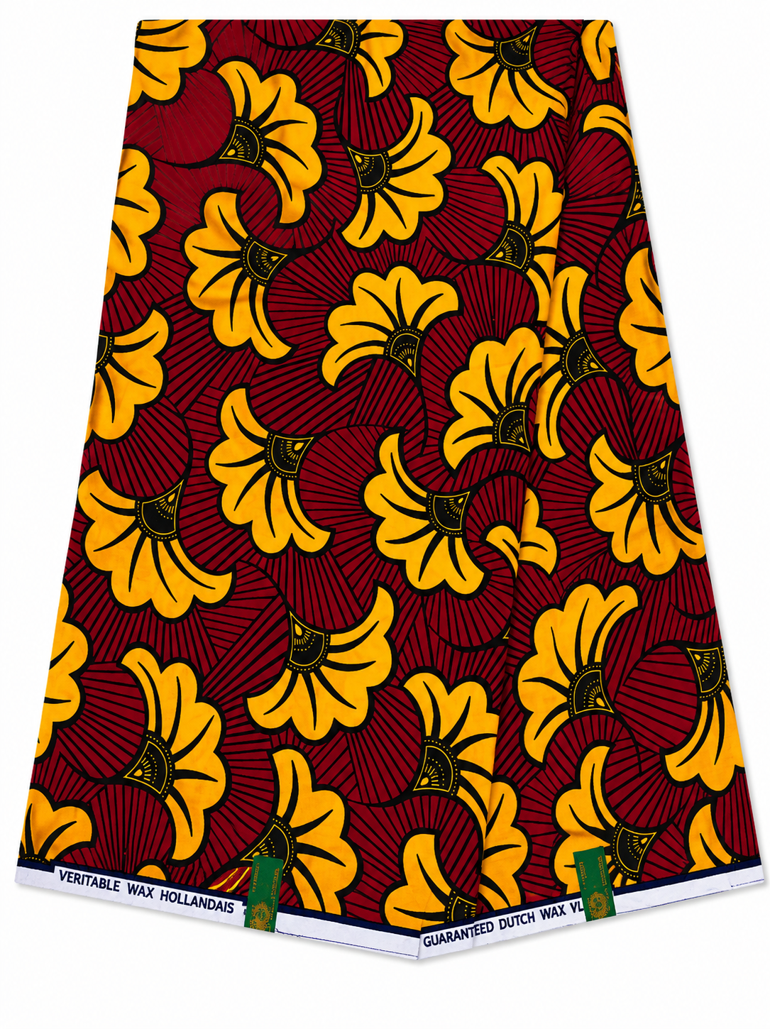 Golden Blossom African Print Cotton Fabric