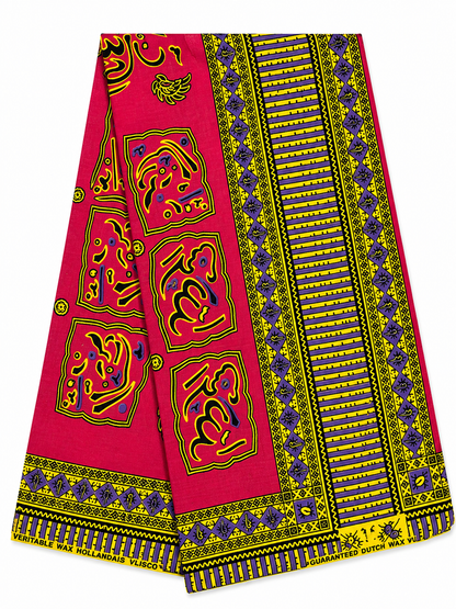 Pink & Gold Premium African Wax Print Fabric