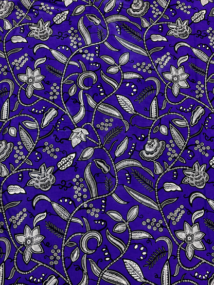 Purple Floral Cotton Print Fabric