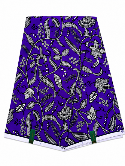 Purple Floral Cotton Print Fabric