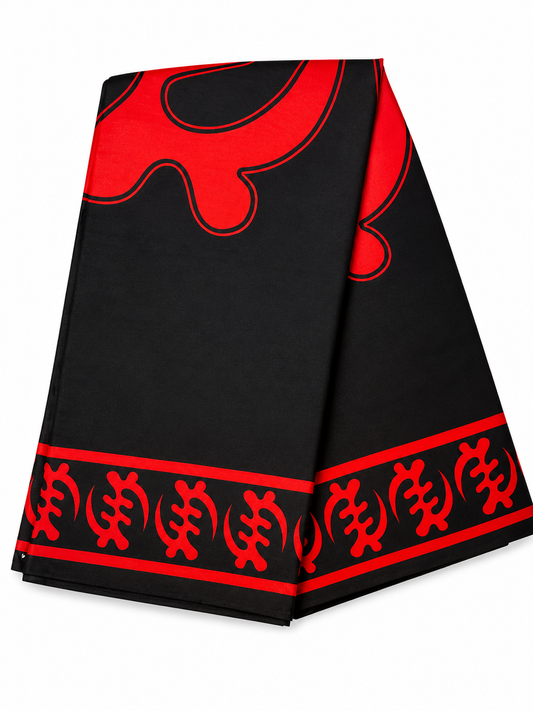 Black & Red African Print Fabric