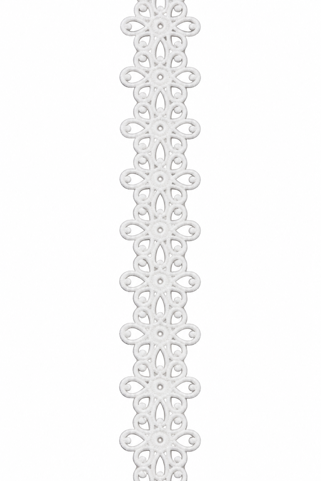 White Floral Embroidered Lace Trim – 2 Inch Wide, Sold by the Yard