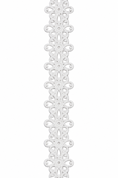 White Floral Embroidered Lace Trim – 2 Inch Wide, Sold by the Yard