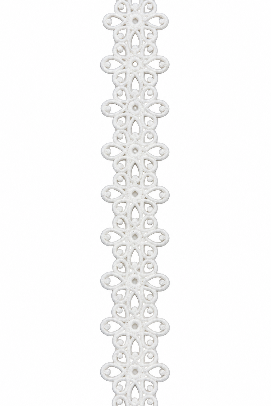 White Floral Embroidered Lace Trim – 2 Inch Wide, Sold by the Yard
