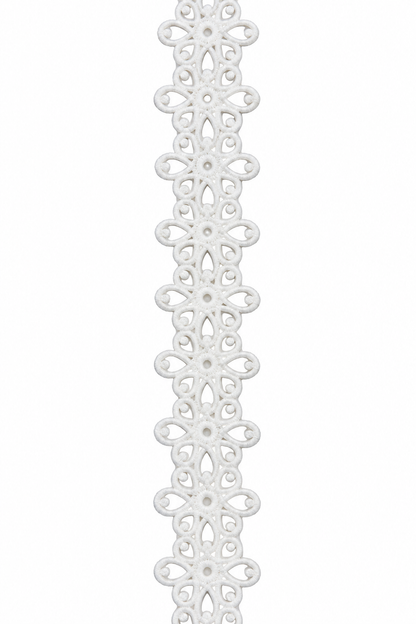 White Floral Embroidered Lace Trim – 2 Inch Wide, Sold by the Yard
