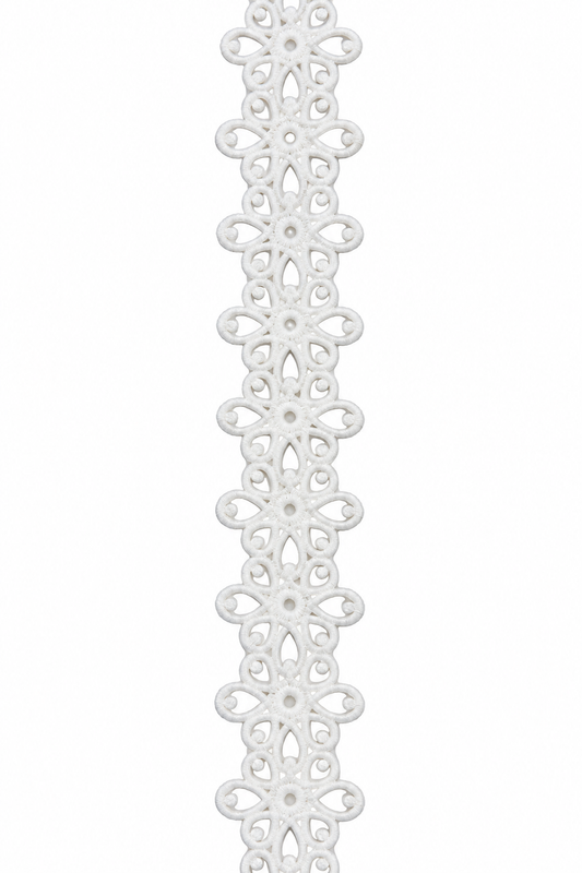 White Floral Embroidered Lace Trim – 2 Inch Wide, Sold by the Yard