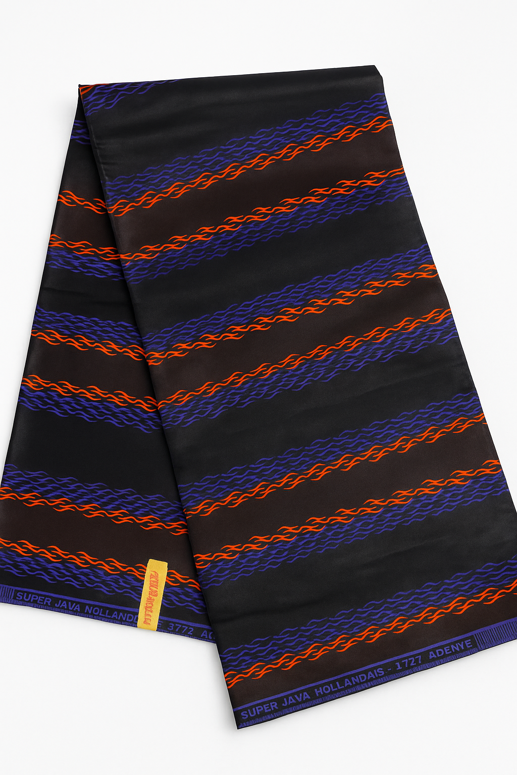 Traditional orange  Striped African Cloth – 6 Yards (44 x 45 Width)