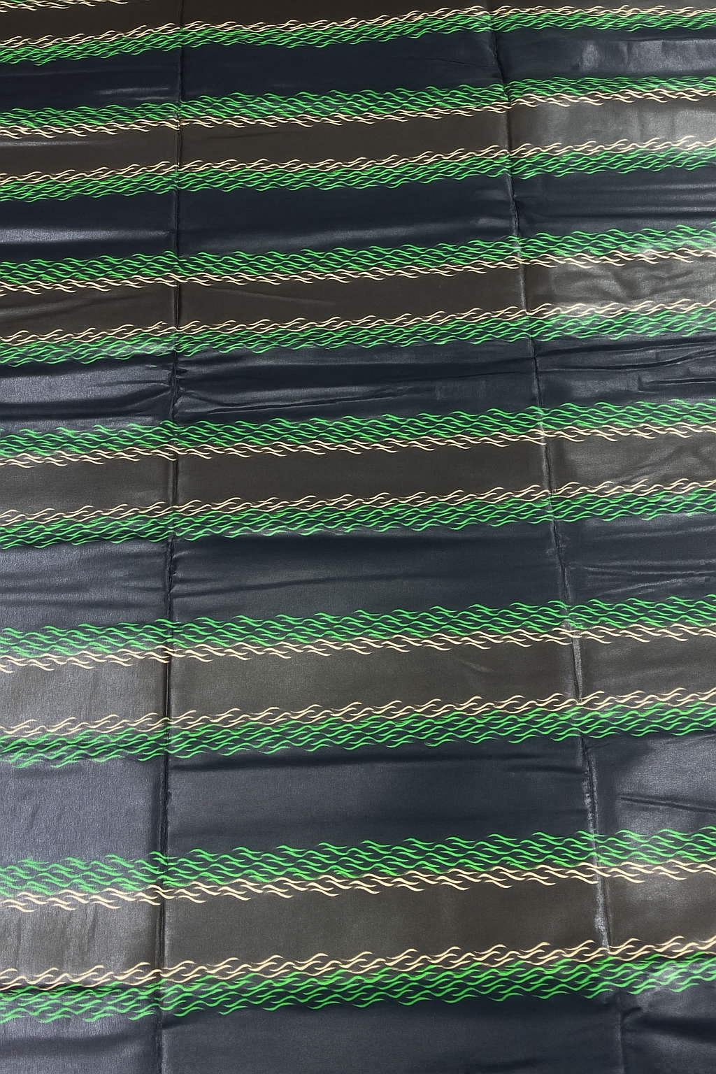 Traditional Green Striped African Cloth – 6 Yards (44 x 45 Width)