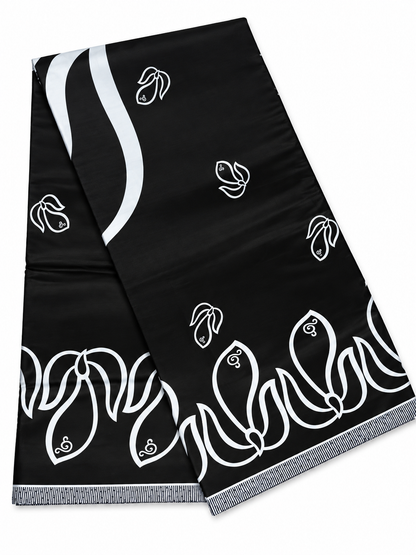 Black & White African Print Fabric – 6 Yards