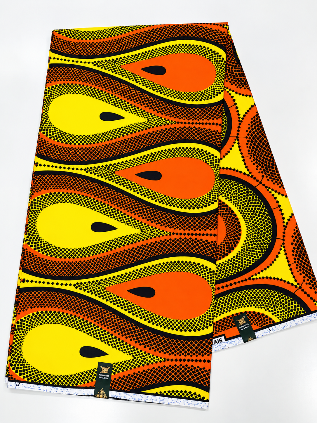 Orange & Yellow African Print Fabric – 100% Cotton Ankara Wax Print | 6 Yards