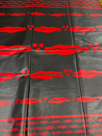 Black & Red Wave Ankara Print – VIP Premium Collection