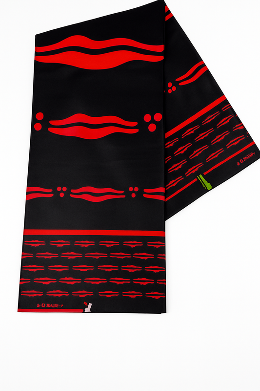Black & Red Wave Ankara Print – VIP Premium Collection