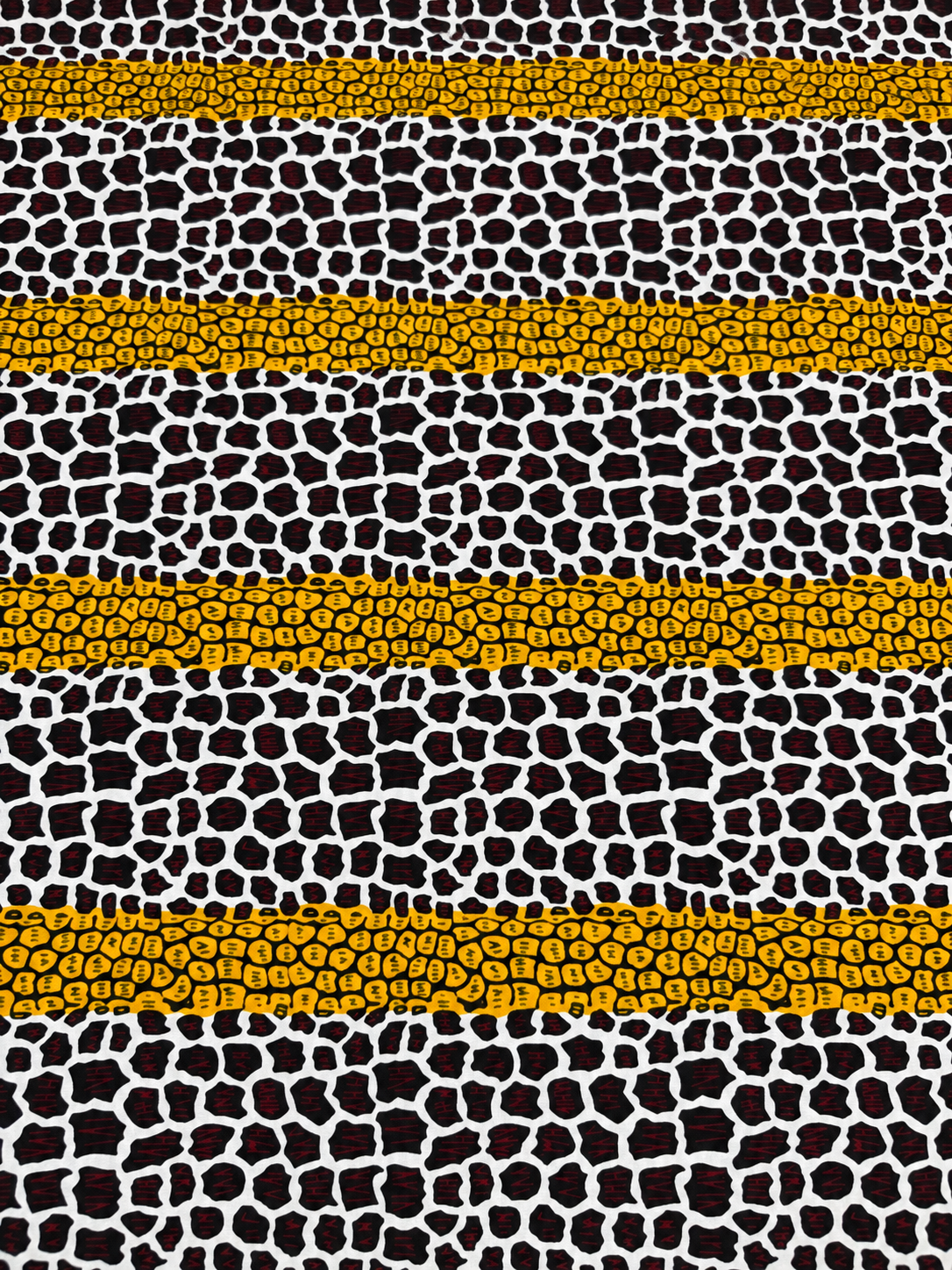 Yellow, Black & White African Print Cotton Fabric – 6 Yards