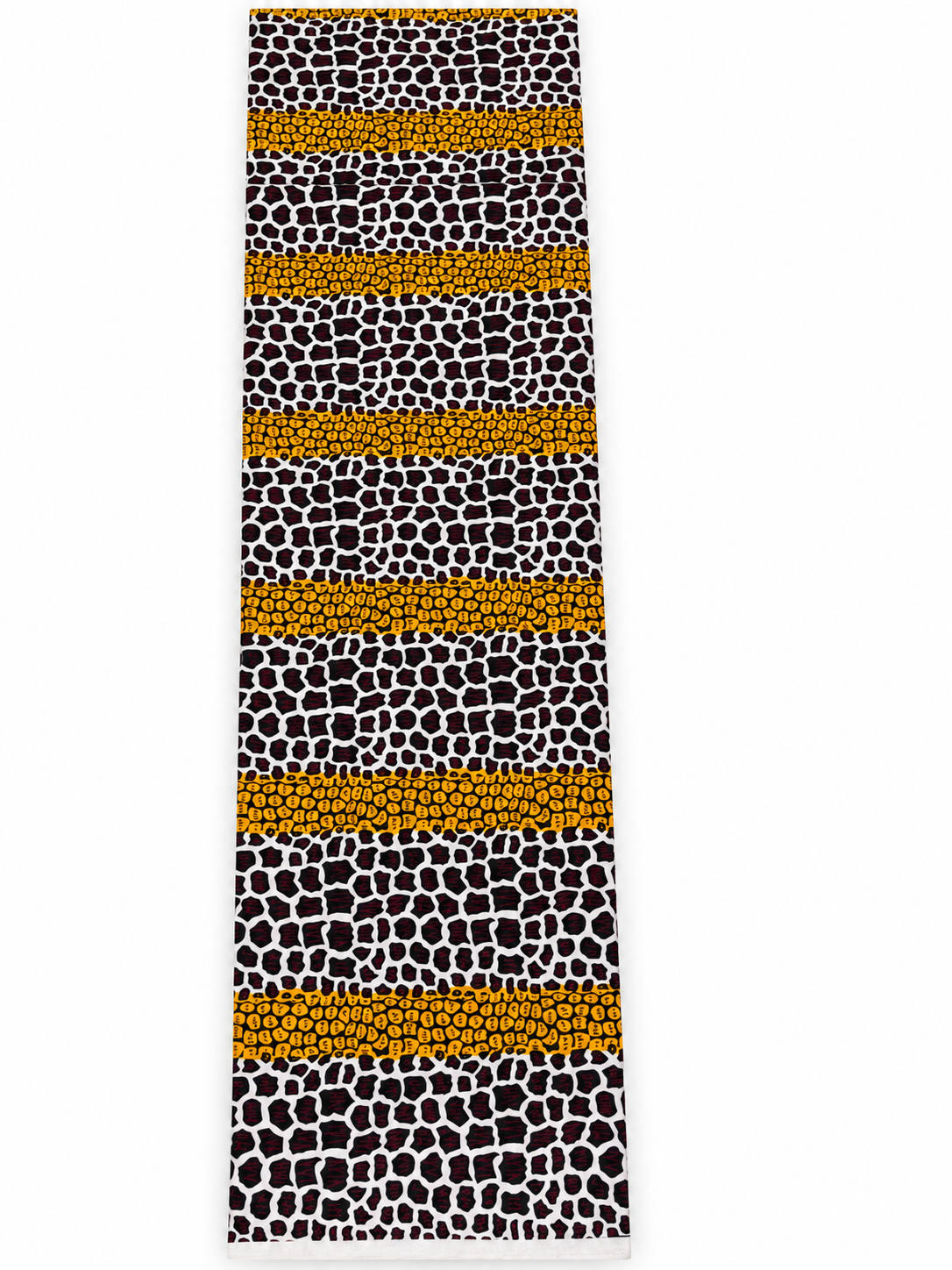 Yellow, Black & White African Print Cotton Fabric – 6 Yards
