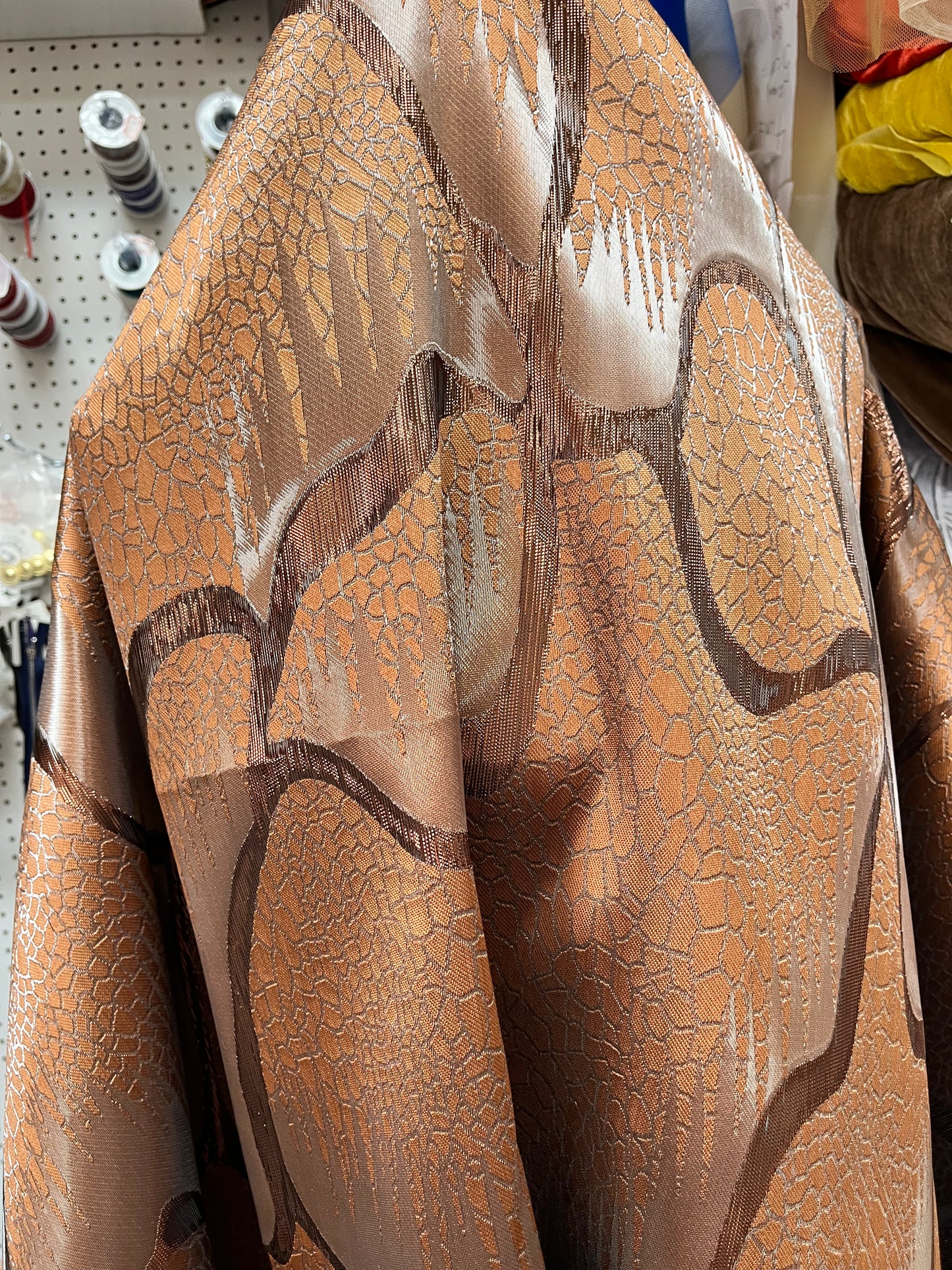 Luxury Liquid Red Organza Brocade Fabric – 60 Inch Wide, Sold by the Yard