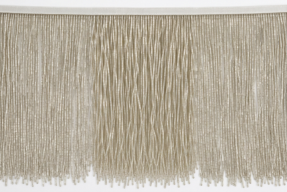 12-Inch Silver Bugle Beaded Fringe Trim – Sold by the Yard