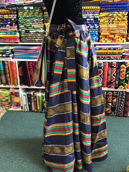 Maxi skirt-8 panel And clutch bag set