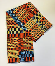 Load image into Gallery viewer, Gold Print African Wax Fabric Cotton
