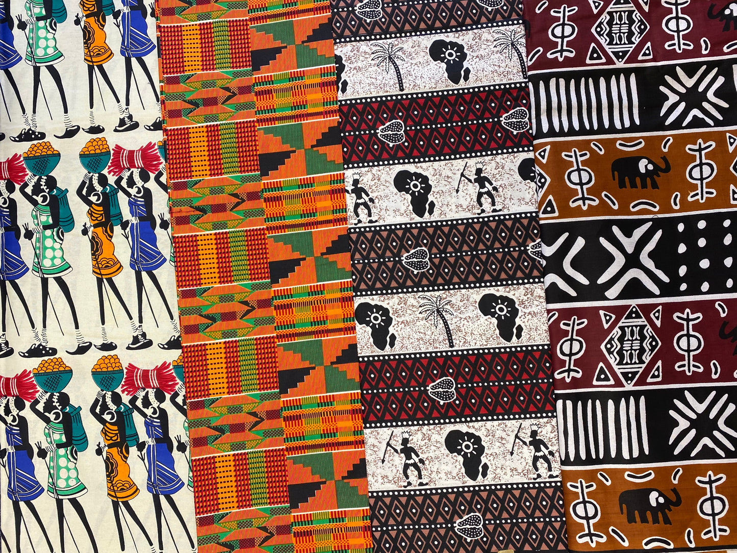 One yard bundle African print fabric 4 pieces